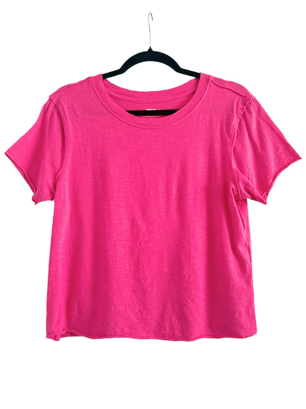 Maeve Anthropologie Hot Pink Short Sleeve Crew Tee Small